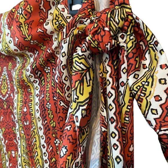 Anthropologie NWT Sz L Boho Yellow Rust Two-Piece Twist Top Wrap Swim Skirt - Picture 11 of 13